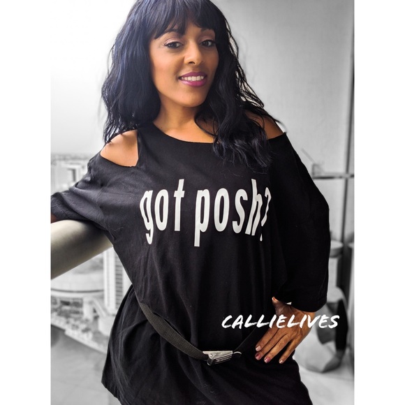 Miz Got Posh Gift Custom Cut Black T-Shirt Dress - Picture 2 of 4